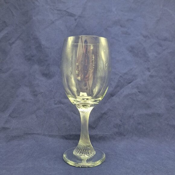 Vintage Twisted Stem Clear Glass Water Goblet - Picture 4 of 15